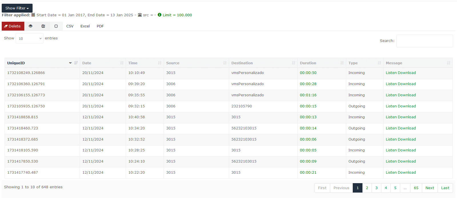 Grabación de Llamadas